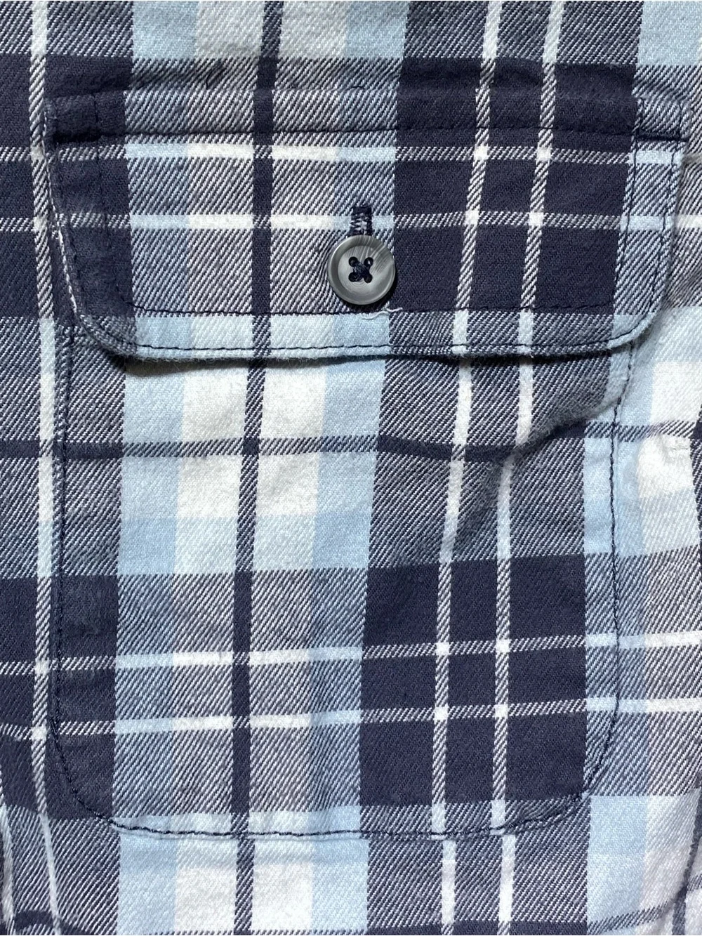 Classic Plaid Button-Down Shirt - Navy & White